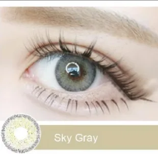 עדשות מגע צבעוניות שנתיות SKY ירוק אפור